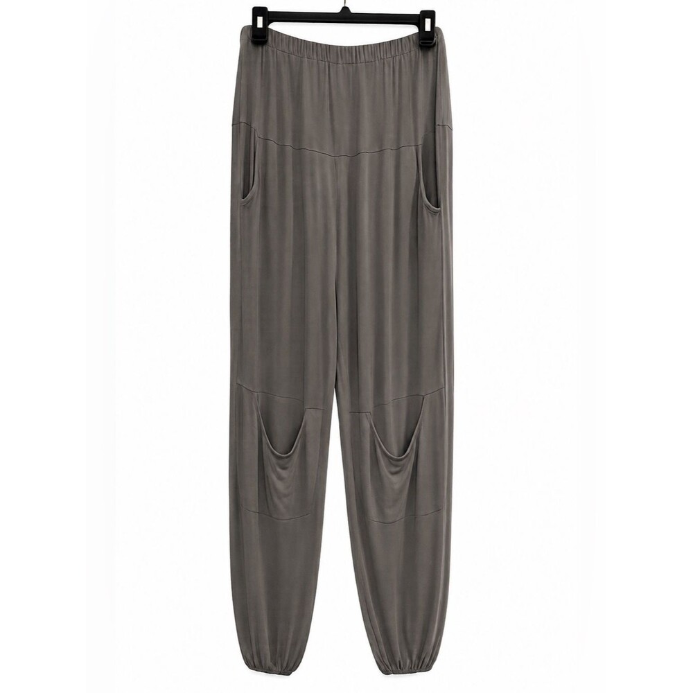 Matti Mamane Avant Garde Cool Gray Harem Elastic Waist Jogger Pants Lagenlook M